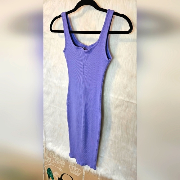 Fashion Nova Classic Lavender Ribbed Bodycon Mini Dress (NWOT) - Picture 4 of 8
